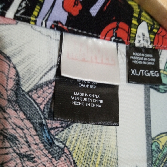 Marvel Spiderman Comic Strip short sleeve button down shirt Men's size XL - Picture 7 of 13